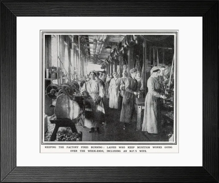 Framed Print : Ladies at a factory in Scotland keep munition works going at the weekend Framed Print : Ladies at a factory in Scotland keep munition works going at the weekend