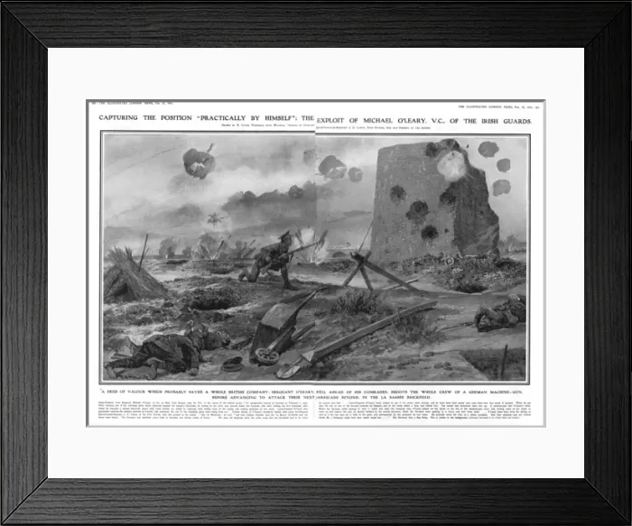 Framed Print : The exploit of Michael O Leary, V. C. of the Irish Guards Framed Print : The exploit of Michael O Leary, V. C. of the Irish Guards
