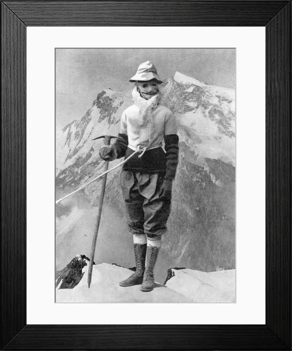 Framed Print : Annie Peck masked and dressed for climbing Framed Print : Annie Peck masked and dressed for climbing