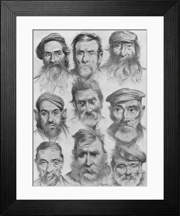 Framed Print : Homeless men by J O Brien