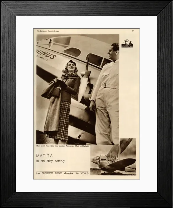 Framed Print : Matita advertisement, London Aeroplane Club