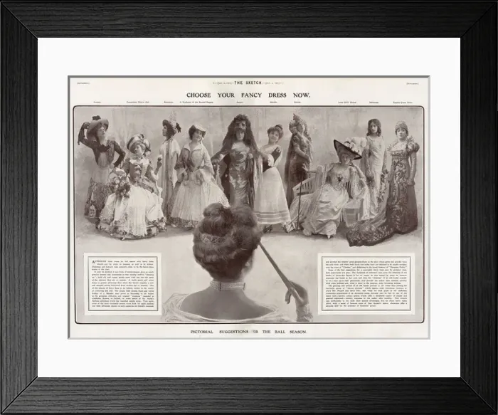 Framed Print : Choose Your Fancy Dress Now - suggestions for 1907 Framed Print : Choose Your Fancy Dress Now - suggestions for 1907