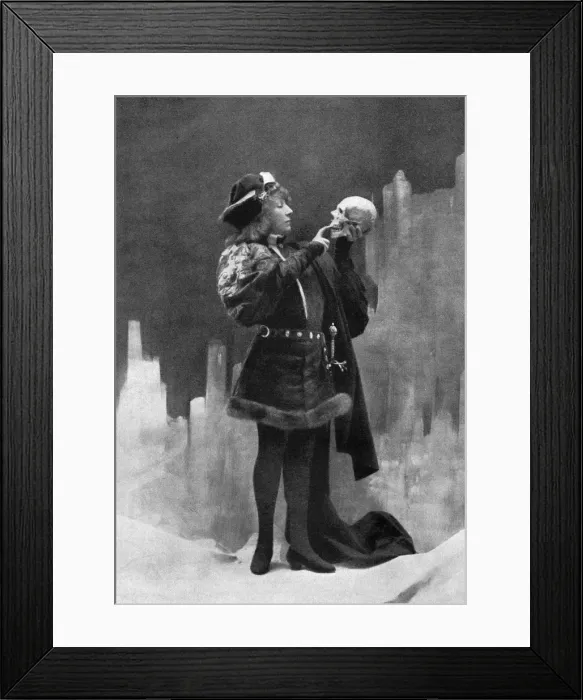 Framed Print : Sarah Bernhardt as Hamlet Framed Print : Sarah Bernhardt as Hamlet