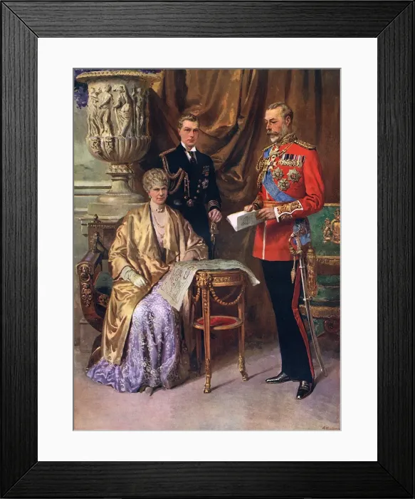 Framed Print : George V, Queen Mary & Prince of Wales by Matania Framed Print : George V, Queen Mary & Prince of Wales by Matania