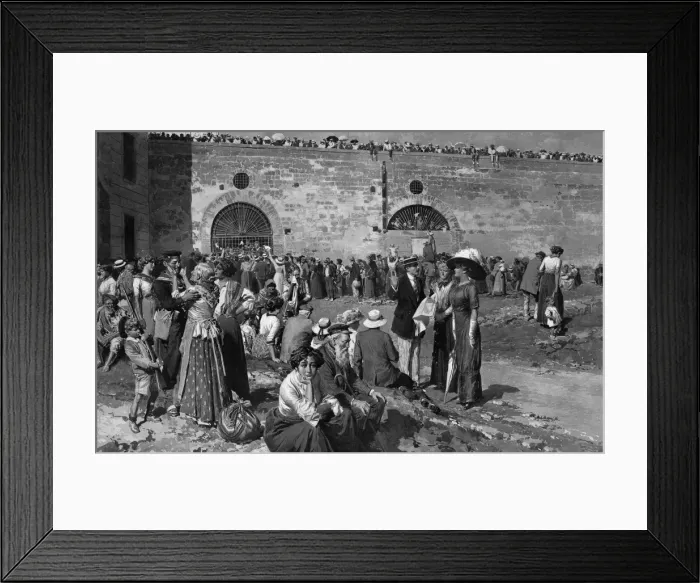 Framed Print : Turco-Italian War - farewell to wives & families, by Matania Framed Print : Turco-Italian War - farewell to wives & families, by Matania
