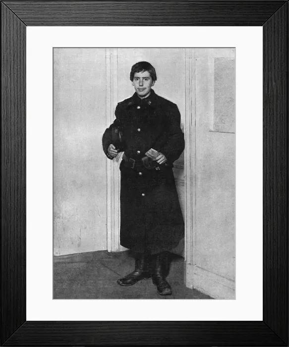 Framed Print : Suffragette Jessie Kennedy as a telegraph boy Framed Print : Suffragette Jessie Kennedy as a telegraph boy