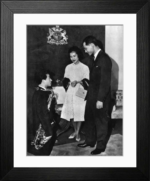Framed Print : King Bhumibol and Queen Sirikit of Thailand in Australia