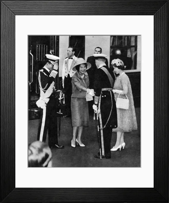 Framed Print : King Bhumibol Adulyadej and Queen Sirikit of Thailand