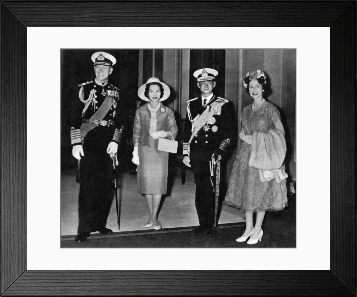 Framed Print : King Bhumibol Adulyadej and Queen Sirikit of Thailand