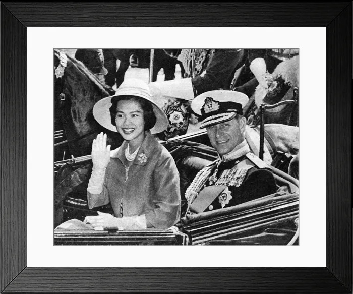 Framed Print : Queen Sirikit of Thailand with Duke of Edinburgh Framed Print : Queen Sirikit of Thailand with Duke of Edinburgh