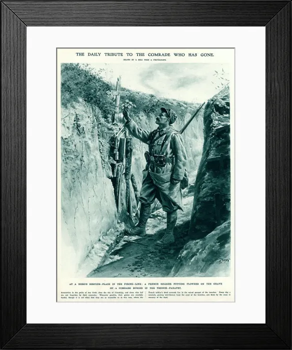 Framed Print : Daily tribute to the comrade who has gone 1915 Framed Print : Daily tribute to the comrade who has gone 1915