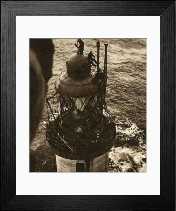Framed Print : Three keepers trapped on Eddystone lighthouse, Plymouth