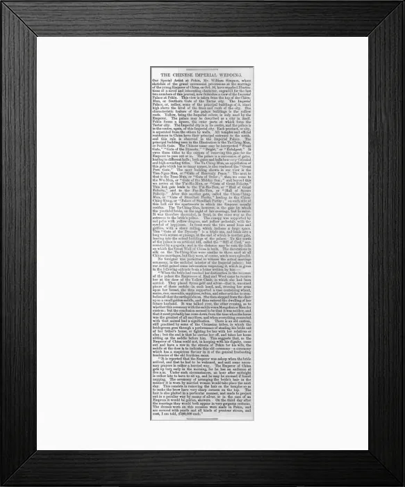 Framed Print : The Chinese Imperial Wedding, article 1873 Framed Print : The Chinese Imperial Wedding, article 1873
