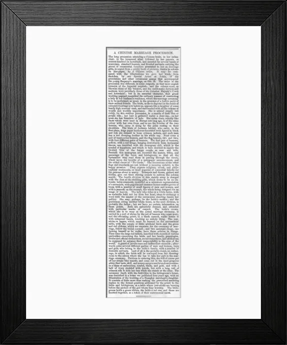 Framed Print : A Chinese Marriage Procession, article 1873 Framed Print : A Chinese Marriage Procession, article 1873