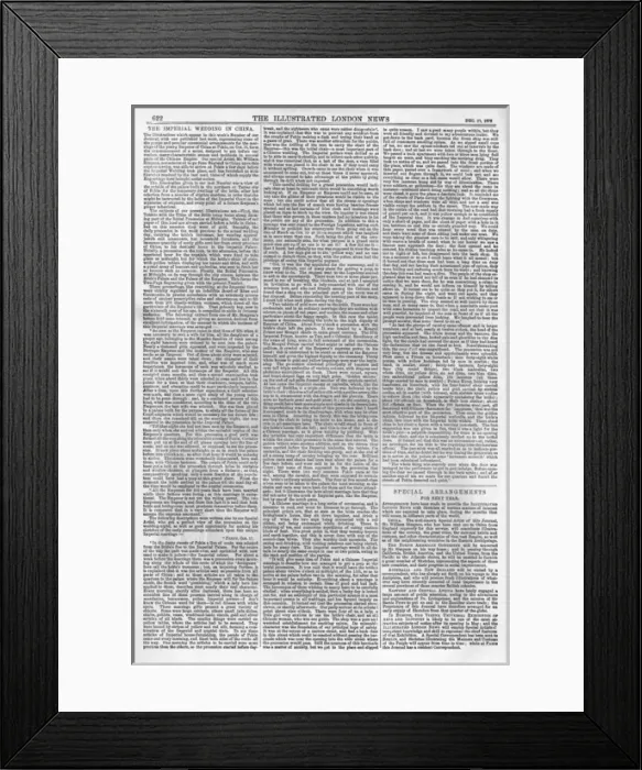 Framed Print : The Imperial Wedding in China, ILN article 1872