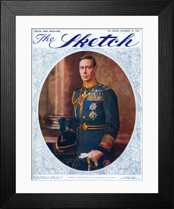 Framed Print : Sketch cover - King George VI Framed Print : Sketch cover - King George VI