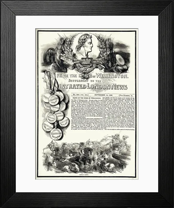Framed Print : Wellington supplement to the Illustrated London News 1852