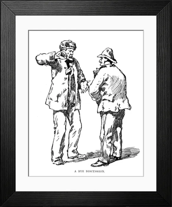 Framed Print : West End riots, 1886 - a two men in discussion Framed Print : West End riots, 1886 - a two men in discussion