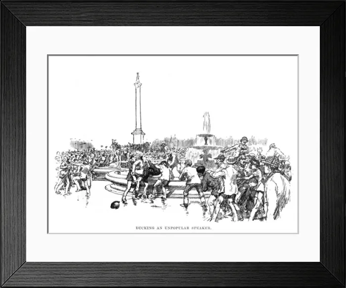 Framed Print : West End riots: ducking an unpopular speaker, 1886 Framed Print : West End riots: ducking an unpopular speaker, 1886