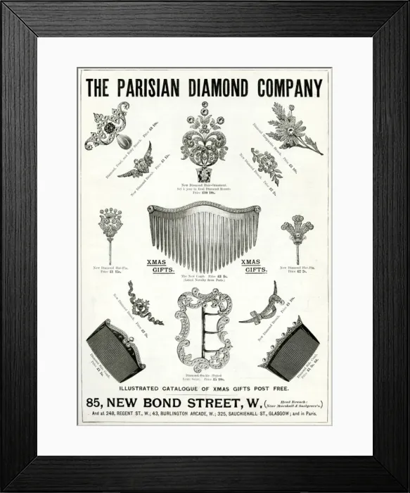 Framed Print : Advert for Parisian Diamond Company 1896 Framed Print : Advert for Parisian Diamond Company 1896