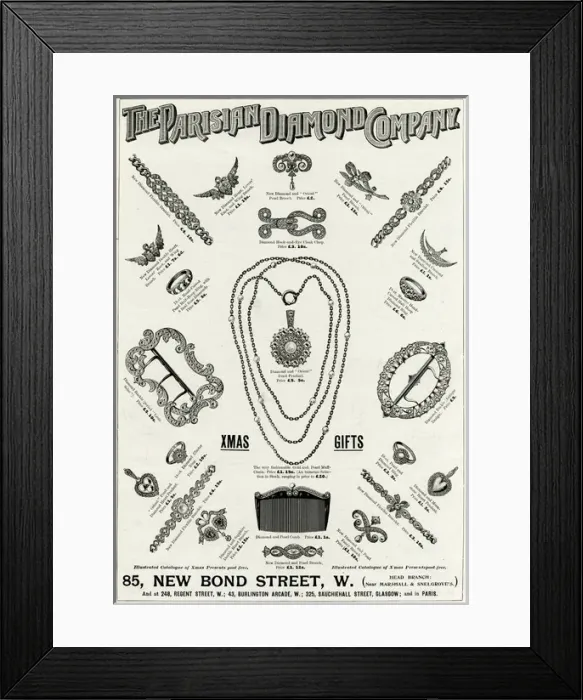 Framed Print : Advert for Parisian Diamond Company 1896 Framed Print : Advert for Parisian Diamond Company 1896