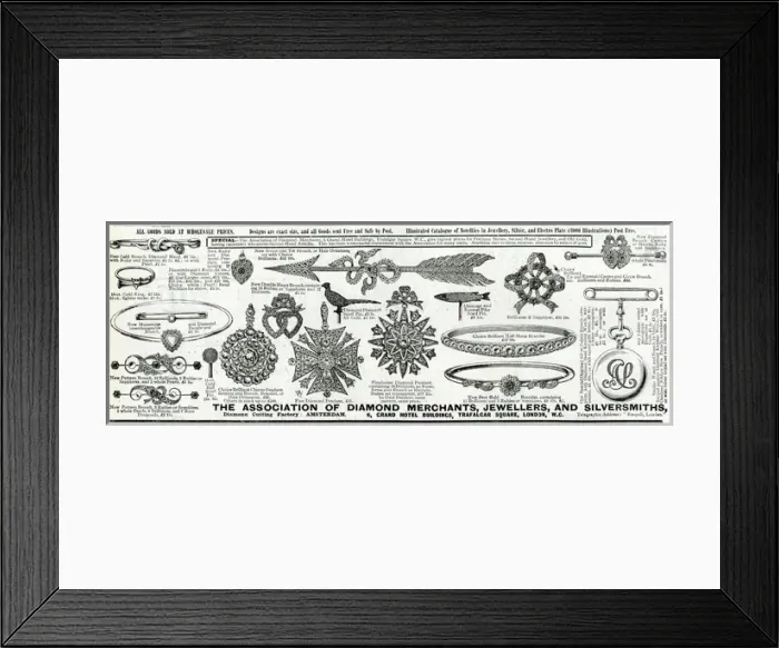 Framed Print : Advert for Association of Diamond Merchants Jewellers 1896