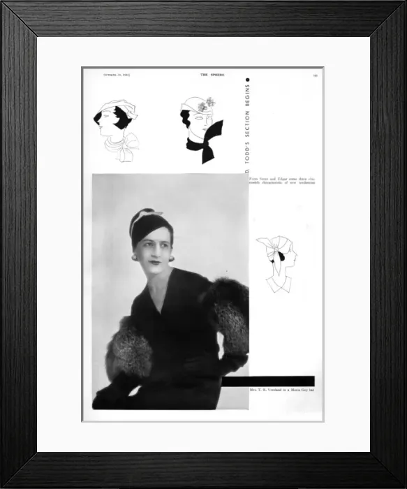 Framed Print : Diana Vreeland wearing a Maria Guy Hat Framed Print : Diana Vreeland wearing a Maria Guy Hat