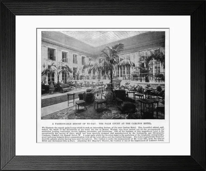 Framed Print : The Palm Court at the Carlton Hotel, London Framed Print : The Palm Court at the Carlton Hotel, London