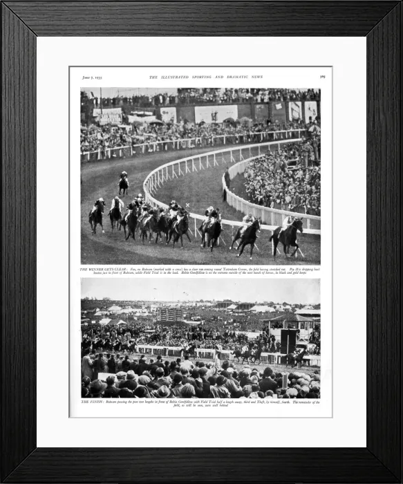 Framed Print : Bahram wins the Epsom Derby, 1935 Framed Print : Bahram wins the Epsom Derby, 1935