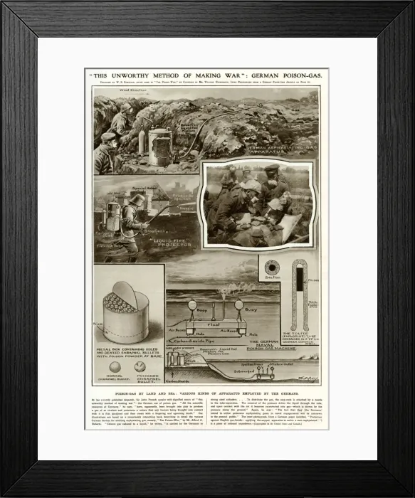 Framed Print : German poison- gas 1915 Framed Print : German poison- gas 1915