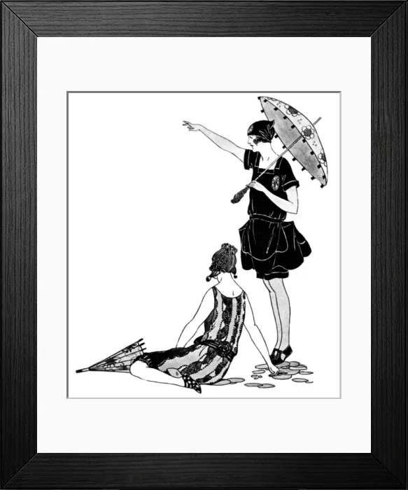 Framed Print : Two lady bathers in Marshall & Snelgrove swimsuits Framed Print : Two lady bathers in Marshall & Snelgrove swimsuits
