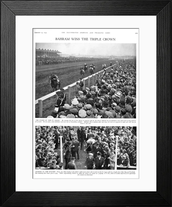 Framed Print : Racehorse Bahram wins the triple crown at the Saint Leger Framed Print : Racehorse Bahram wins the triple crown at the Saint Leger