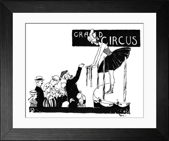 Framed Print : Young lady taking money from audience at the grand circus Framed Print : Young lady taking money from audience at the grand circus