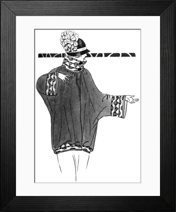 Framed Print : Young lady wearing a coatee from Gorringe s Framed Print : Young lady wearing a coatee from Gorringe s