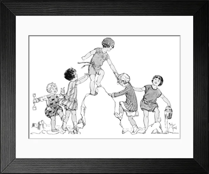 Framed Print : Children playing at the beach Framed Print : Children playing at the beach