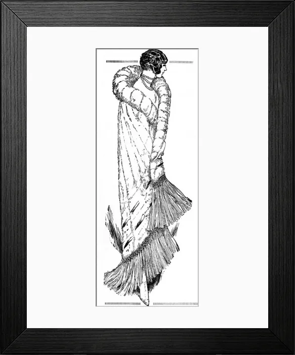 Framed Print : Fashionable woman wearing a long dress from F. Javary Framed Print : Fashionable woman wearing a long dress from F. Javary