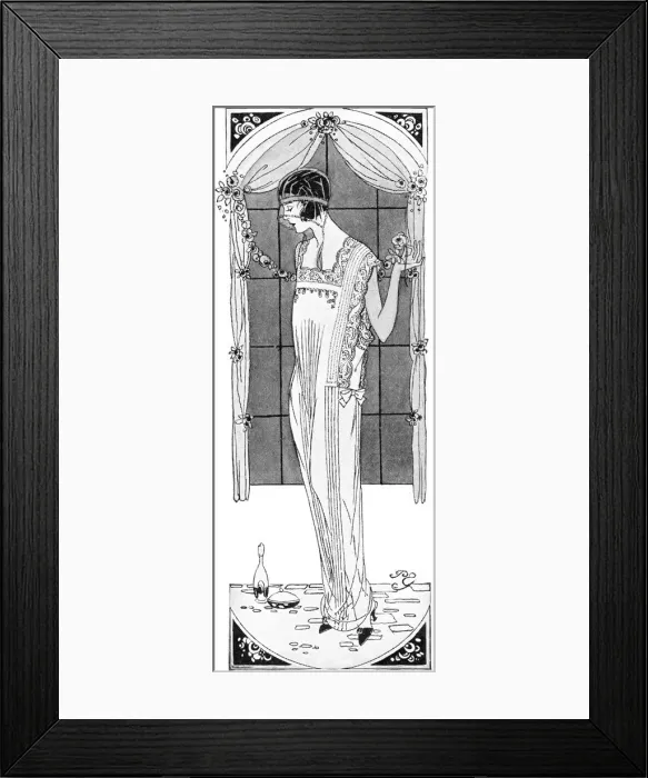 Framed Print : Woman wears a nightdress from Robinson & Cleaver Framed Print : Woman wears a nightdress from Robinson & Cleaver