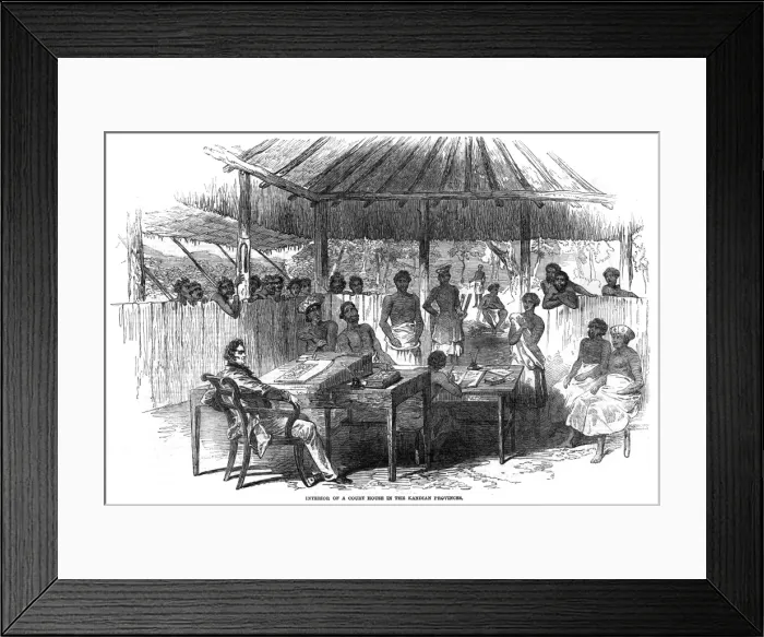 Framed Print : The interior of a court house, Ceylon Framed Print : The interior of a court house, Ceylon