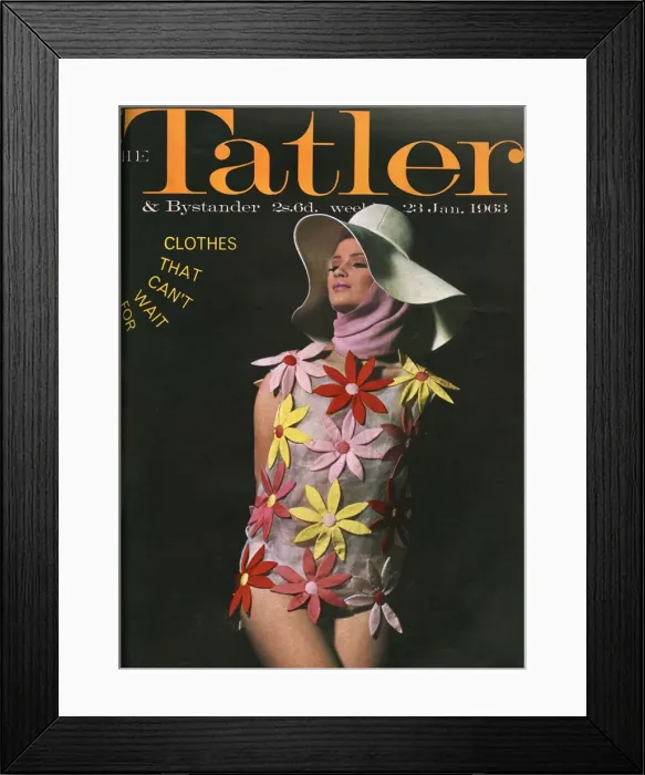 Framed Print : Tatler cover - Flower fashion, 1963