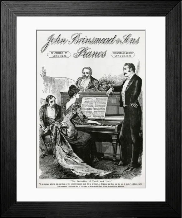 Framed Print : Advert for John Brinsmead & Sons pianos 1889 Framed Print : Advert for John Brinsmead & Sons pianos 1889