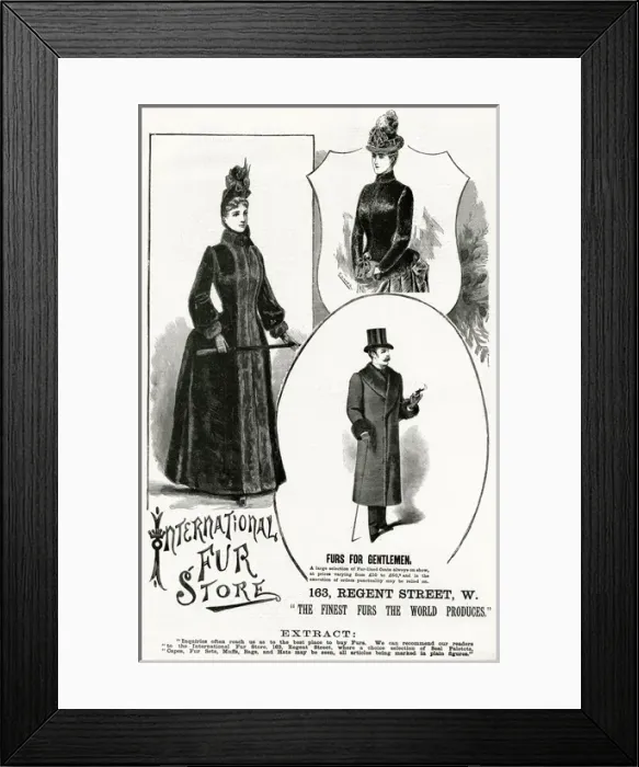 Framed Print : Advert for International Fur Store 1888 Framed Print : Advert for International Fur Store 1888