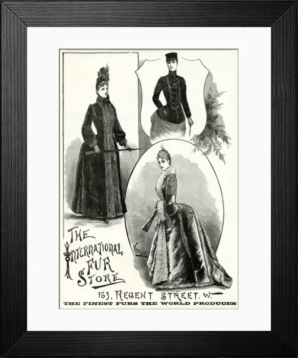 Framed Print : Advert for International Fur Store 1888 Framed Print : Advert for International Fur Store 1888