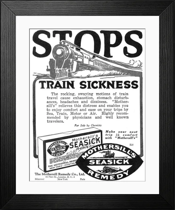 Framed Print : Mothersills Seasick Remedy Framed Print : Mothersills Seasick Remedy