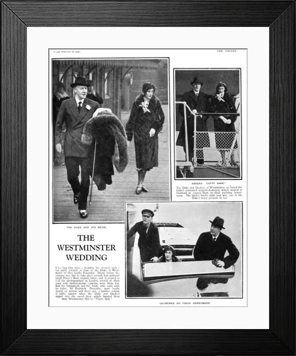 Framed Print : Wedding of the Duke of Westminster & Loelia Ponsonby Framed Print : Wedding of the Duke of Westminster & Loelia Ponsonby