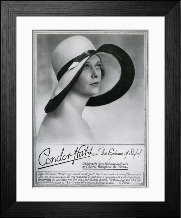Framed Print : Advert for Condor hats 1930 Framed Print : Advert for Condor hats 1930