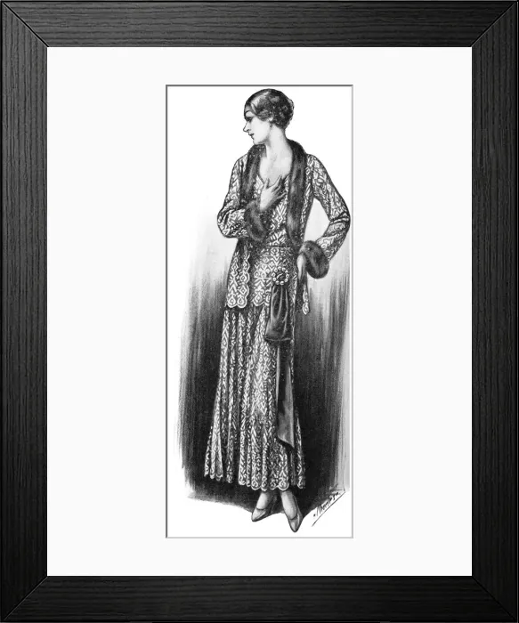 Framed Print : Evening dress and coatee from Peter Robinson