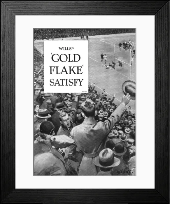 Framed Print : Rugby crowd in Gold Flake advertisement Framed Print : Rugby crowd in Gold Flake advertisement
