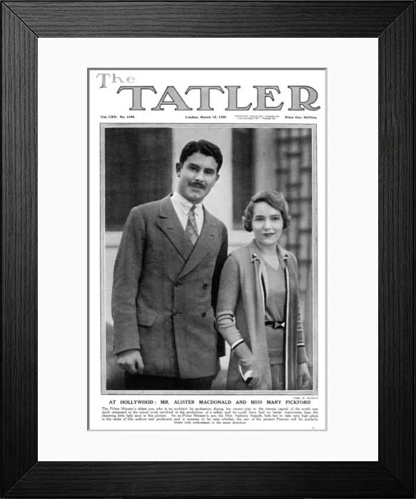 Framed Print : Tatler cover - Alister Macdonald and Mary Pickford Framed Print : Tatler cover - Alister Macdonald and Mary Pickford