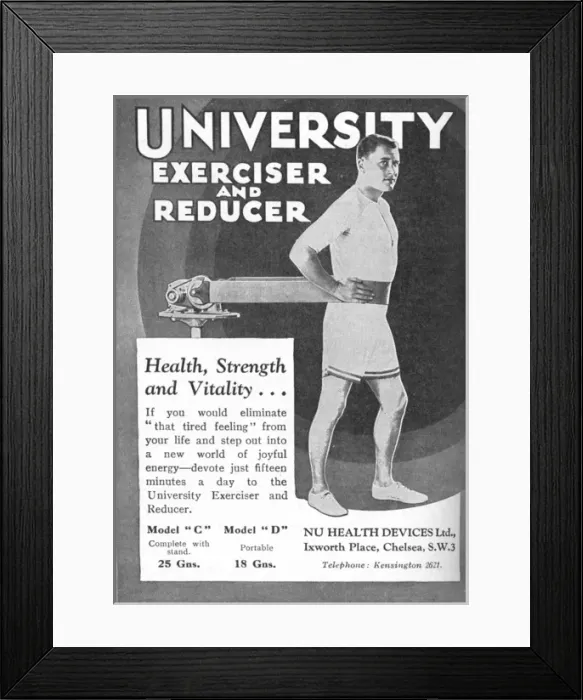 Framed Print : University Exerciser and Reducer advertisement