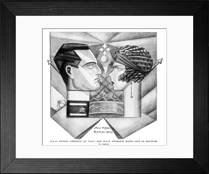 Framed Print : Prince Umberto of Italy and Princess Marie Jos頯f Belgium Framed Print : Prince Umberto of Italy and Princess Marie Jos頯f Belgium